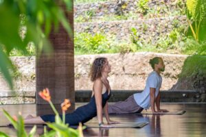 Tranquil yoga sessions at Dedeane Ubud in a serene pavilion